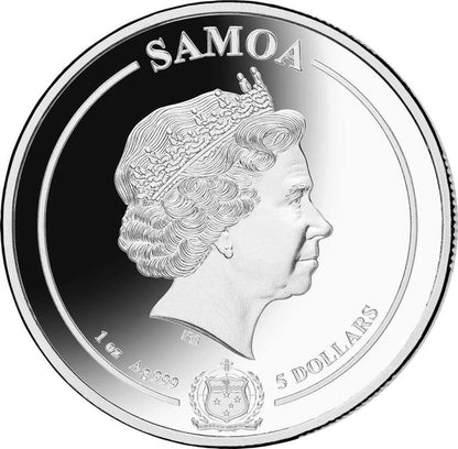 2021 Samoa - Flying Lesson  Colourised Silver Proof Coin