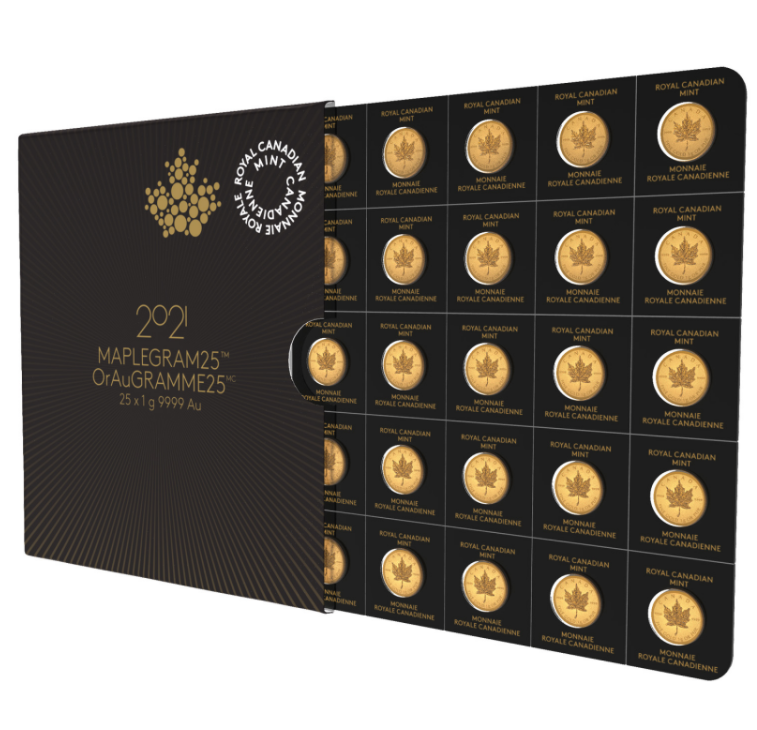 2021 Maplegram 25 gram .9999 Fine Gold - Royal Canadian Mint