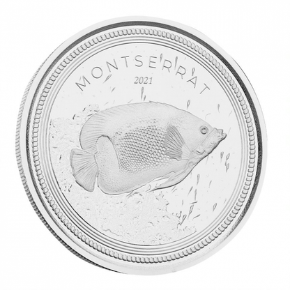 2021 Montserrat Silver - Blue Girdled Anglefish - Brilliant Uncirculated