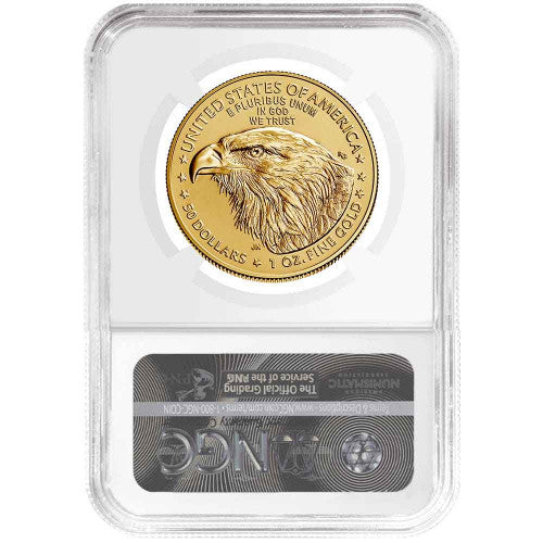 2021 $50 Gold Eagle 1 oz - Business Strike - Type 2 - ER Early Release Jennie Norris Label NGC MS70