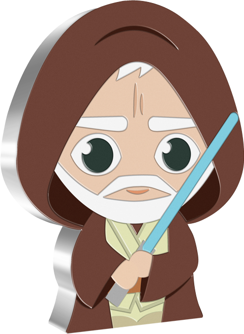 2021 Obi-Wan Kenobi Chibi Collection 1 oz Silver Coin - New Zealand Mint