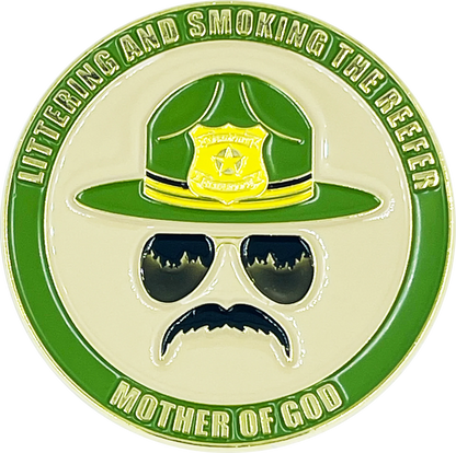 1oz Colorized Super Trooper Silver Round - Littering and Smoking The Reefer