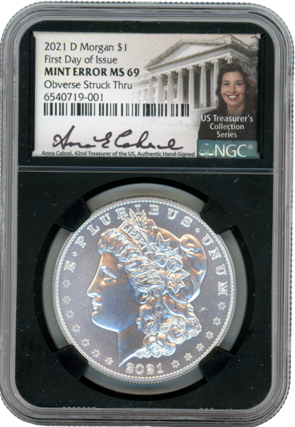 2021 Morgan Silver Dollar - Denver NGC MS69 First Day Of Issue Cabral Signed