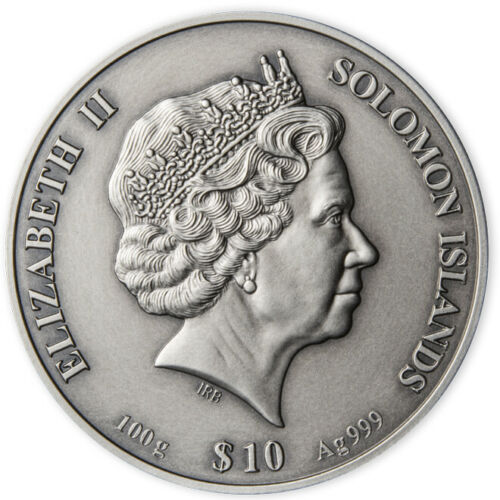 2021 Pantheon 3 Oz Silver - Solomon Islands - 4 Layers Antiqued