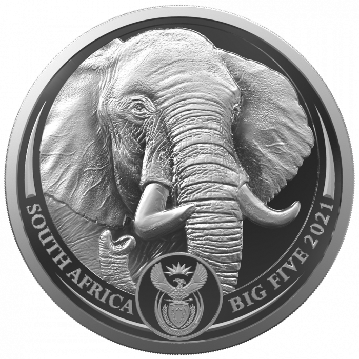 2021 Big Five Series II - Elephant - 1 Oz Silver - South Africa Mint - Brilliant Uncirculated