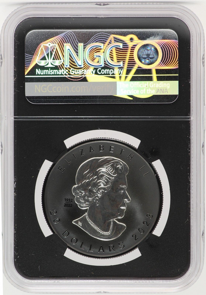 2023 $20 Maple Leaf Super Incuse Black Rhodium 1 oz Silver - NGC PF70 FDI