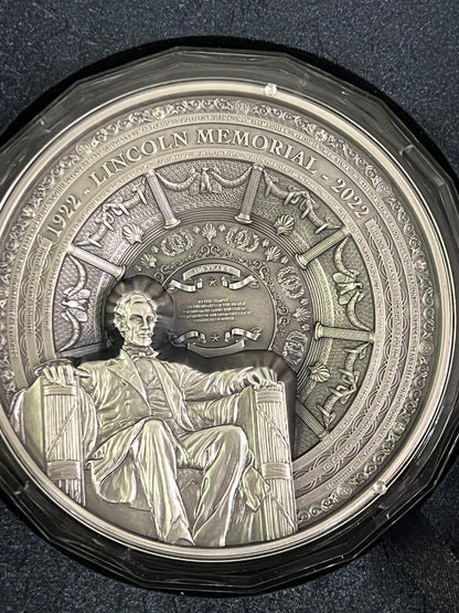 2022 Samoa Lincoln Memorial  - 1 Kilo Silver Antique Finish