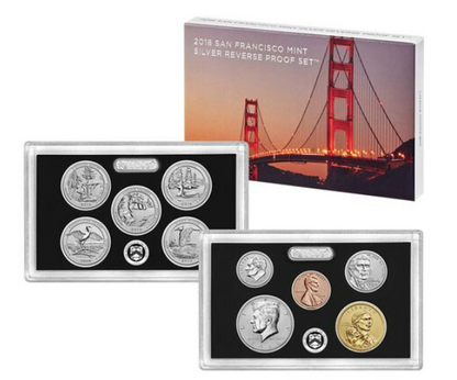 2018  Silver Reverse Proof Set - San Francisco - 10 Coins