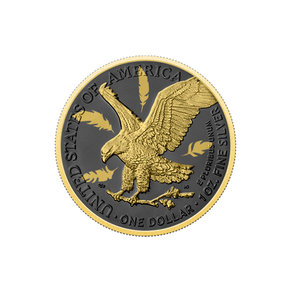 2022 Silver Eagle Golden Ring - Black Ruthenium & Gold Enhanced 1 oz Silver