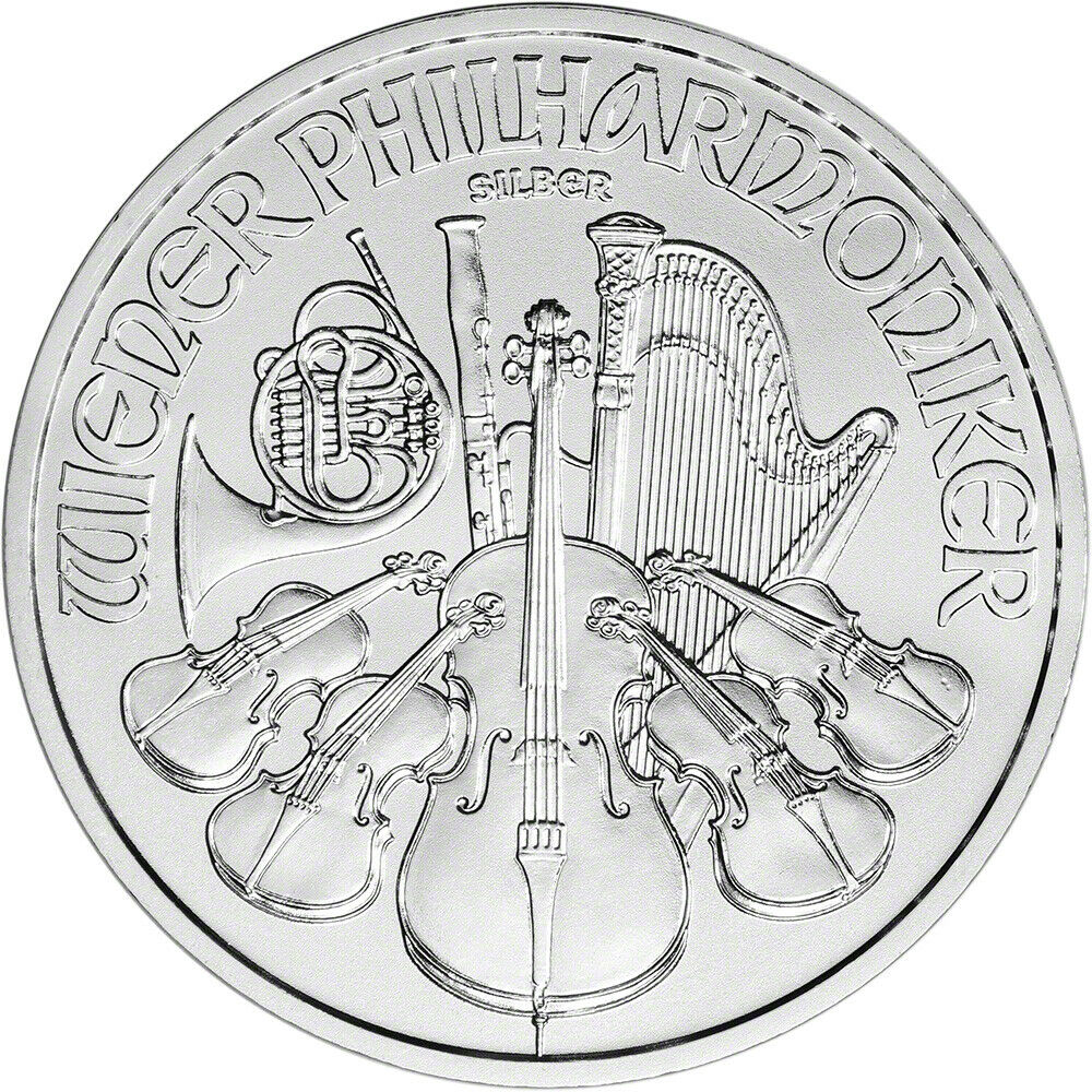 2021 Austria Philharmonic 1oz Silver 1.5 Euro-Brilliant Uncirculated