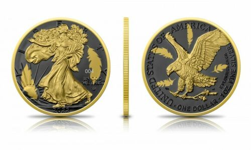 2022 Silver Eagle Golden Ring - Black Ruthenium & Gold Enhanced 1 oz Silver