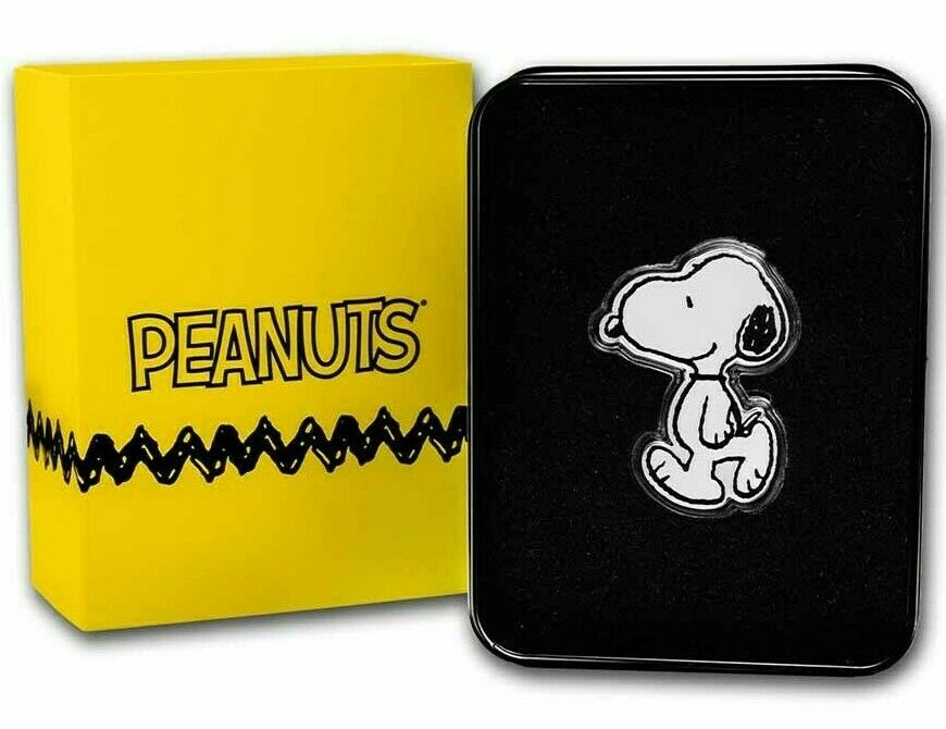 2022 Peanuts Snoopy Shaped 1oz Silver Colorized