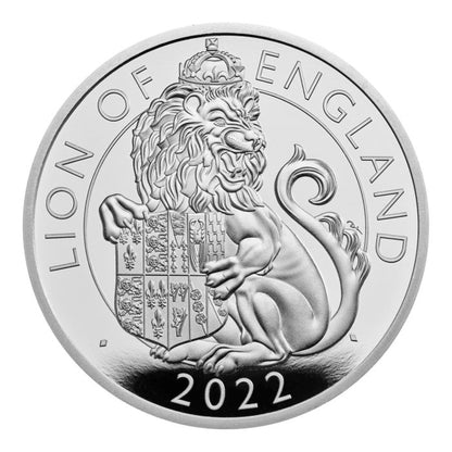 2022  Great Britain The Royal Tudor Beasts - Lion of England 2oz .999 Silver Proof Coin