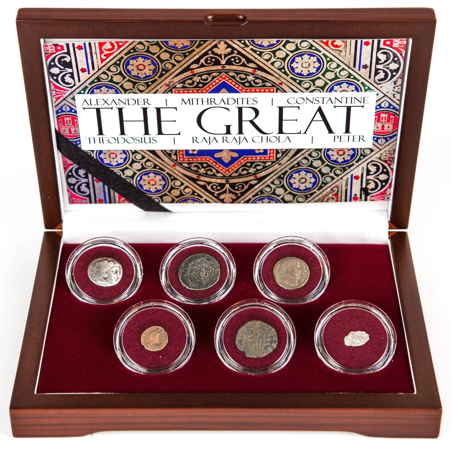 Six Coin Box Featuring "The Great" Rulers