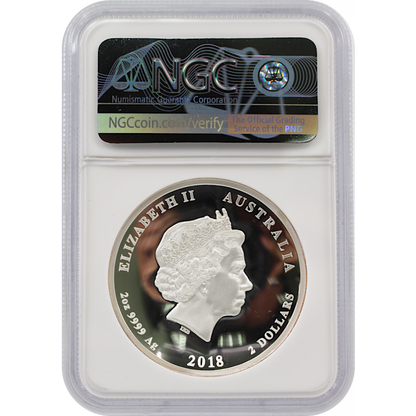 2018 Dragon and Tiger 2 Oz Silver - Perth Mint - NGC Proof 70